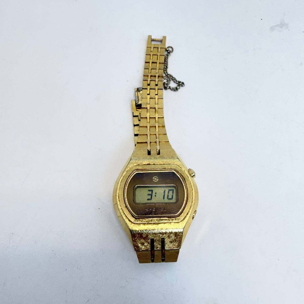 Vintage Speidel Digital Watch Gold Tone 621762 Water Resistant Japan Movt